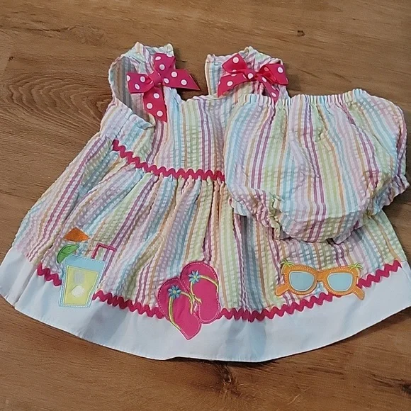 Goodlad stripe seersucker dress and bloomers - Picture 1 of 6